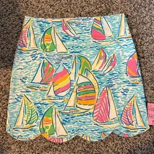 Lilly Pulitzer You Gotta Regatta Lynnie Skirt Size 2 Sailboats